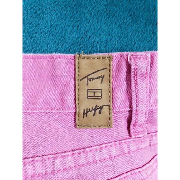 Tommy Hilfiger Jeans Size 6 Womens Pink Pants Stretch Mid Rise Hipster Bootcut - Picture 12 of 13